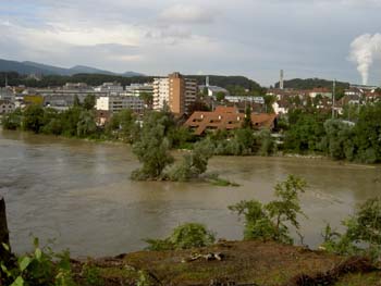 mud river in Olten the first stop on our mountain bike camping trip